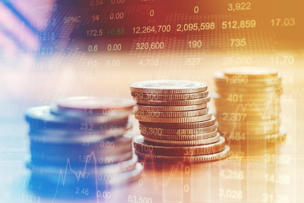 Graph of stock market financial indicator analysis Abstract stock market data concept. Stock market financial data statistic graph background