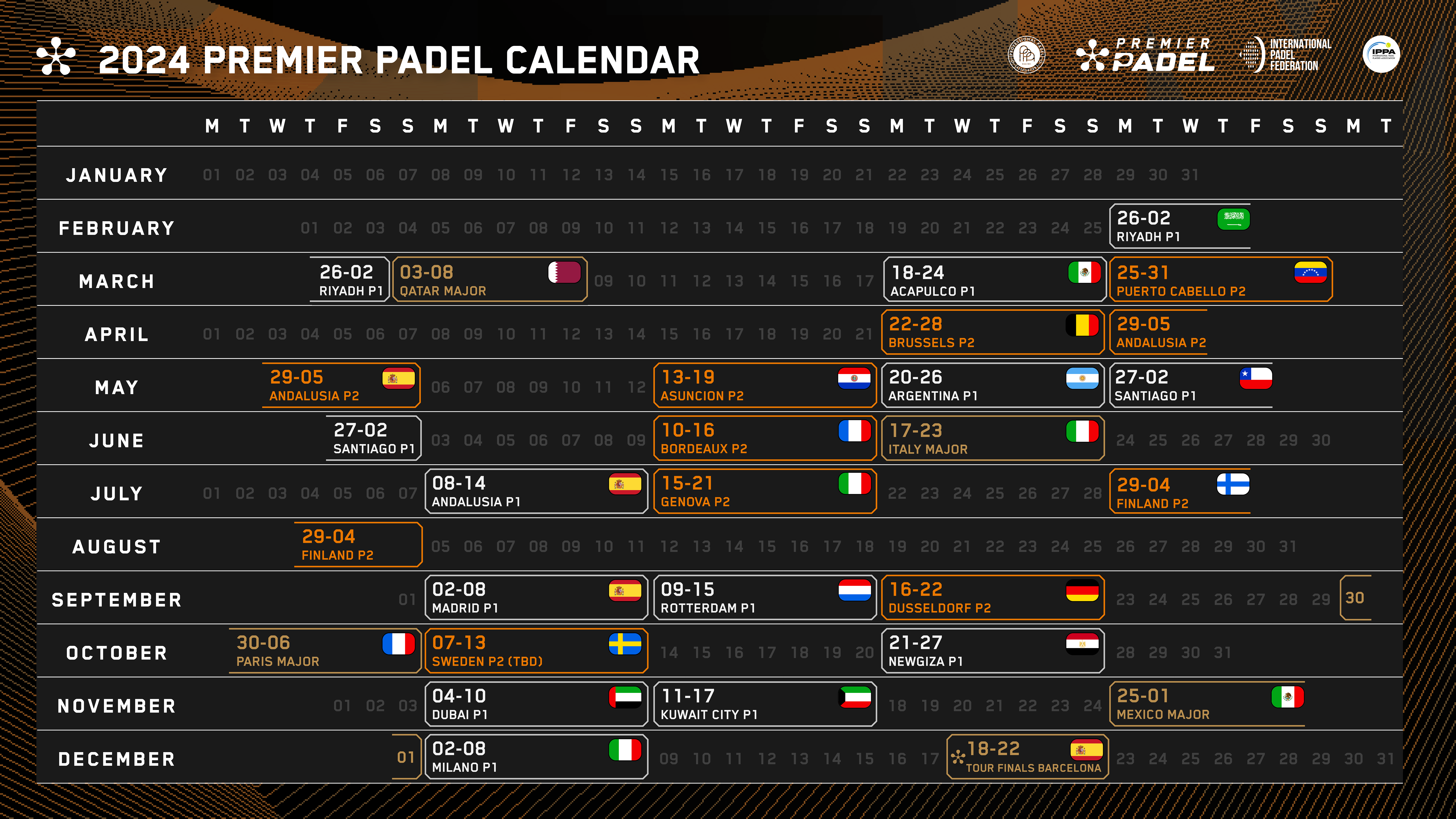 Premier Padel_2024 Calendar