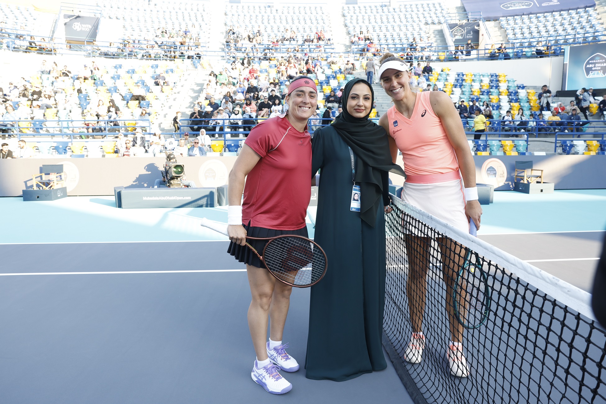 Ons Jabeur and Beatriz Haddad Maia pictured ahead of their match at the Mubadala Abu Dhabi Open