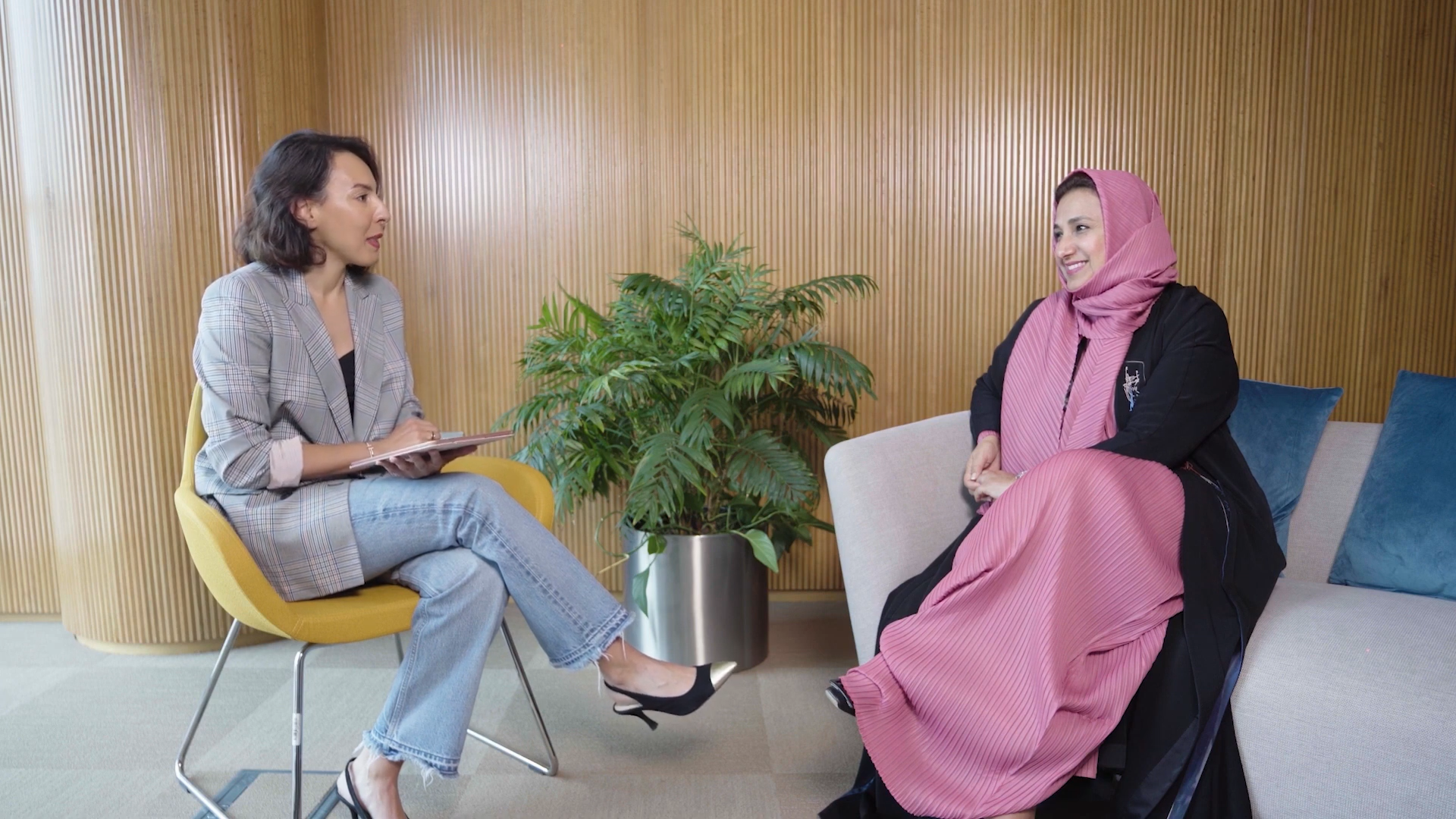 Dr. Nawal Al Hosany, the UAE’s Permanent Representative at the International Renewable Energy Agency (IRENA), and Nadine Zidani, sustainability and climate activist