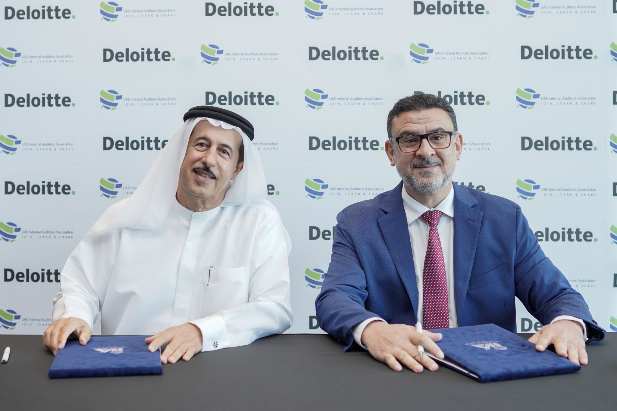 Abdulqader Obaid Ali, UAE IAA Chairman of the board and Deloitte Middle East partner Mohammed Khamees Al Tah - 2