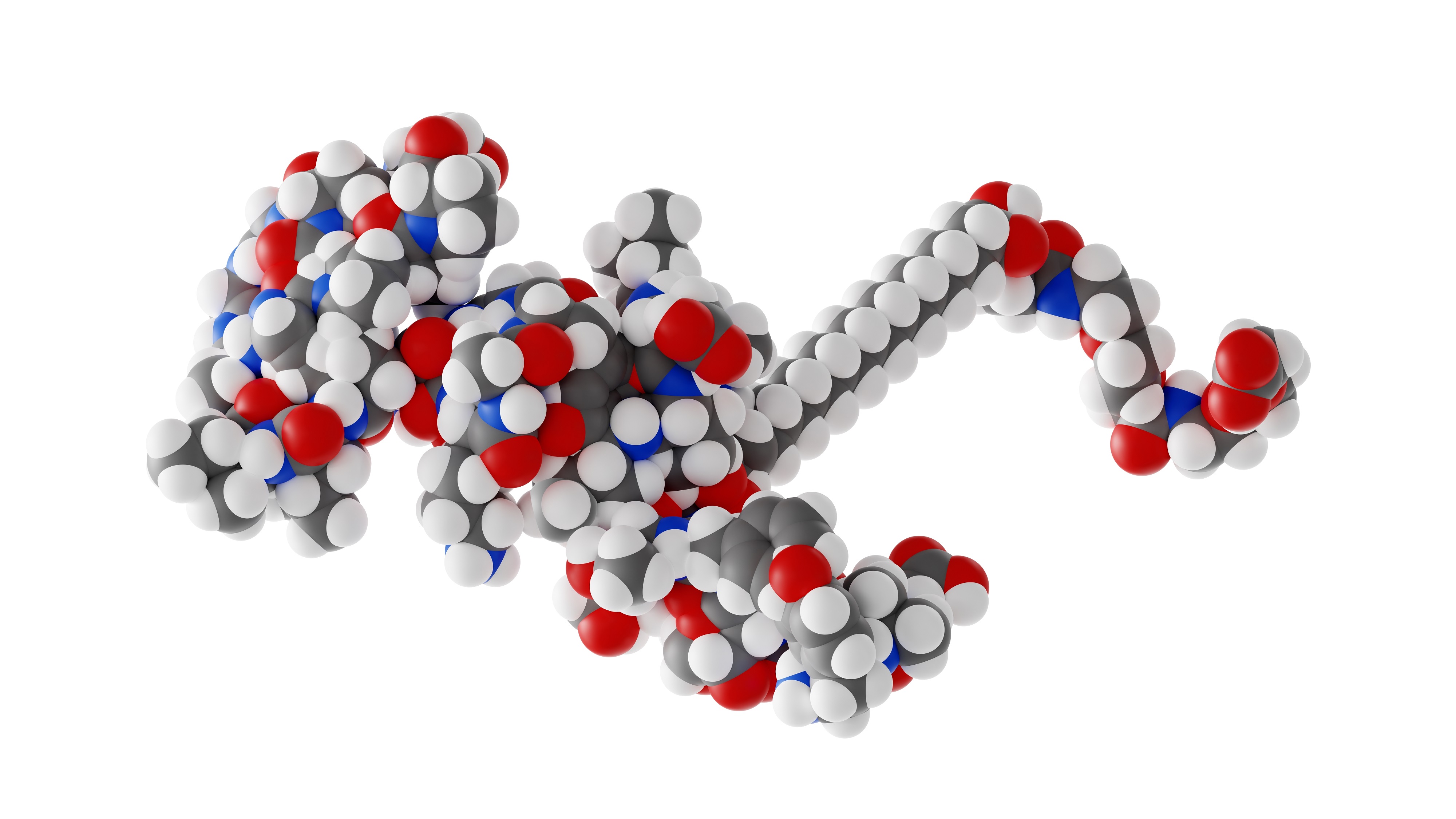 Tirzepatide,Molecule,,Mounjaro,Molecular,Structure,,Isolated,3d,Model,Van,Der