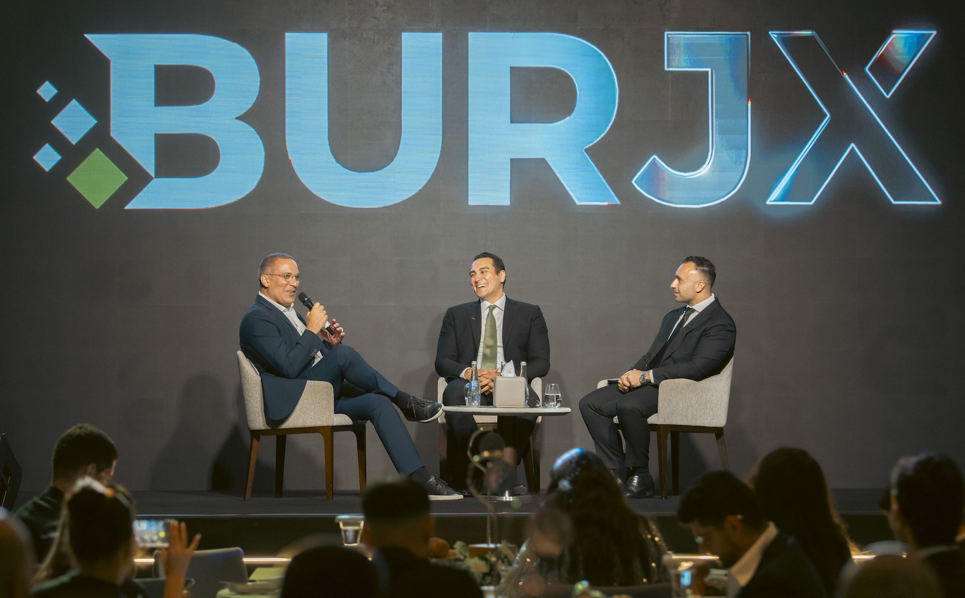 BurjX Panel Session_Walid Abou Zaki_Editor Unlock Blockchain (left)_Adam Ferris Co-founder & Chairman (middle)_Omar Abbas Co-founder & CEO (right)