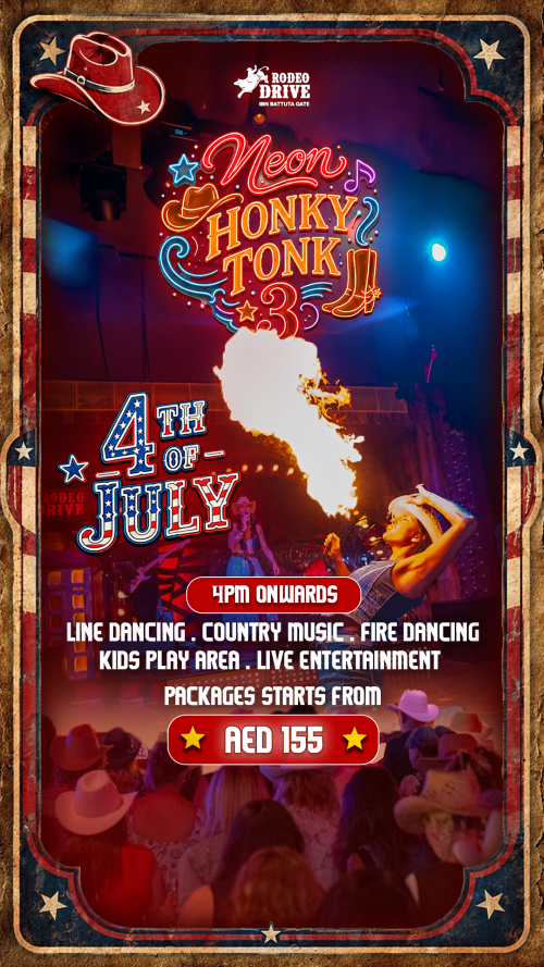 Rodeo IBG Save the Date Neon Honky Tonk Story Ad